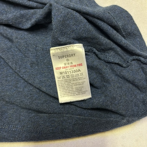 Superdry Men’s Organic Cotton Blue  T-shirt Size 2XL - Picture 6 of 7